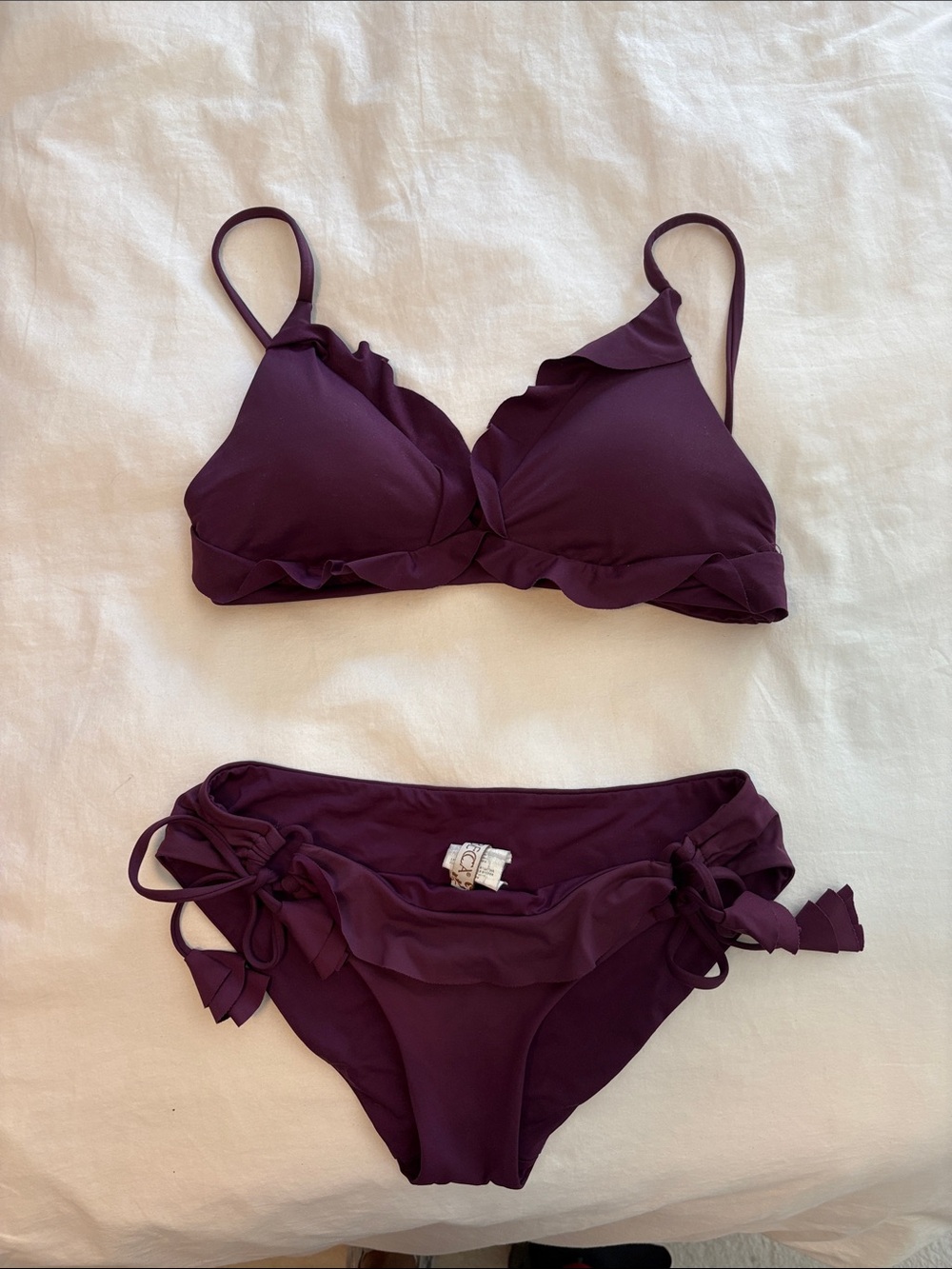BECCA Plum Ruffle Bikini Set